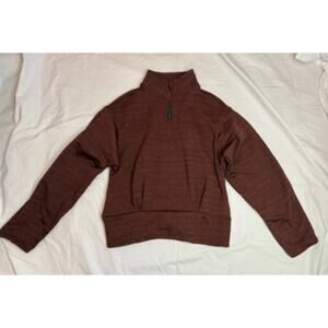 Athleta Women's 1/2 Half Zip Fleece Altitude Polartec Mahogany Heather Size XS